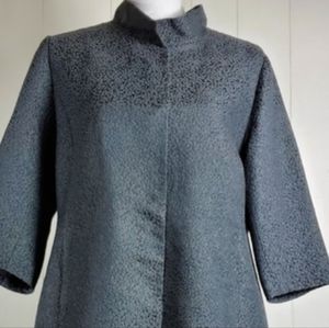 Eileen Fisher silk blend cheetah print  3/4 sleeve pea coat size medium